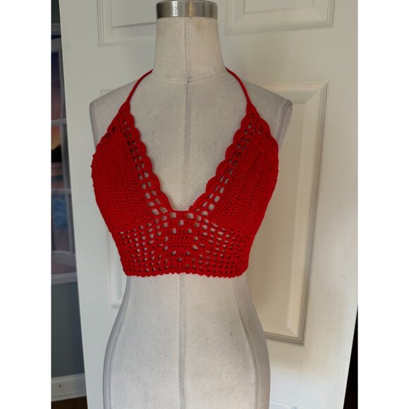 3 beautiful crocheted bikini halter tops fits XS/S - Picture 6 of 6